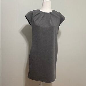 Lands’ End Chic Gray Cap Sleeve Mini Dress